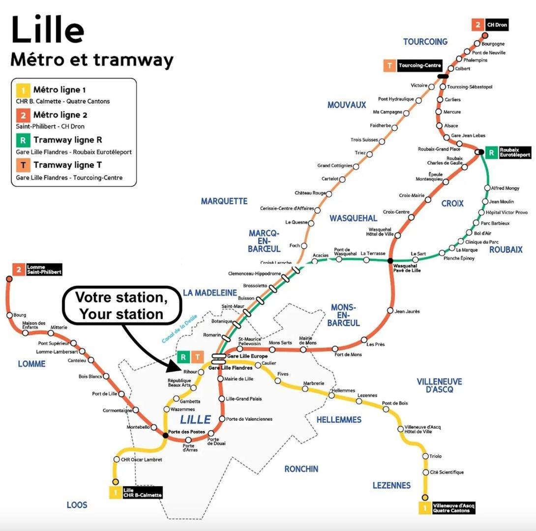 Apartment For 4 In Front Of Lille Flandres Station Bagian luar foto